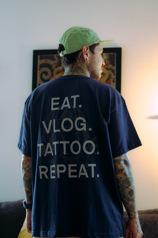 EAT VLOG TATTOO Oversized Tee