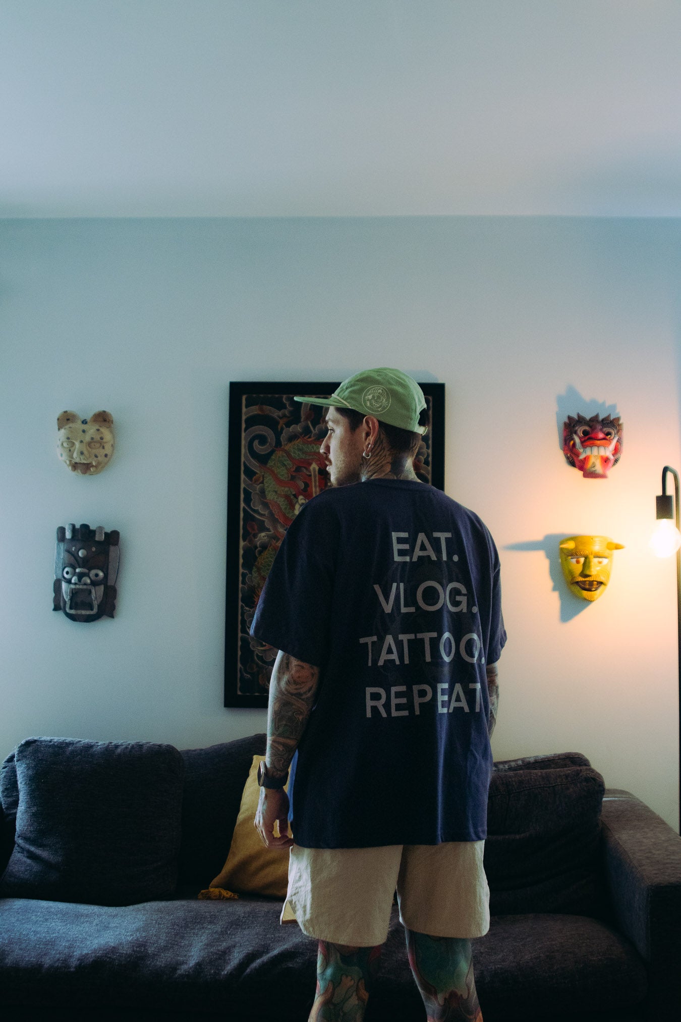 EAT VLOG TATTOO Oversized Tee