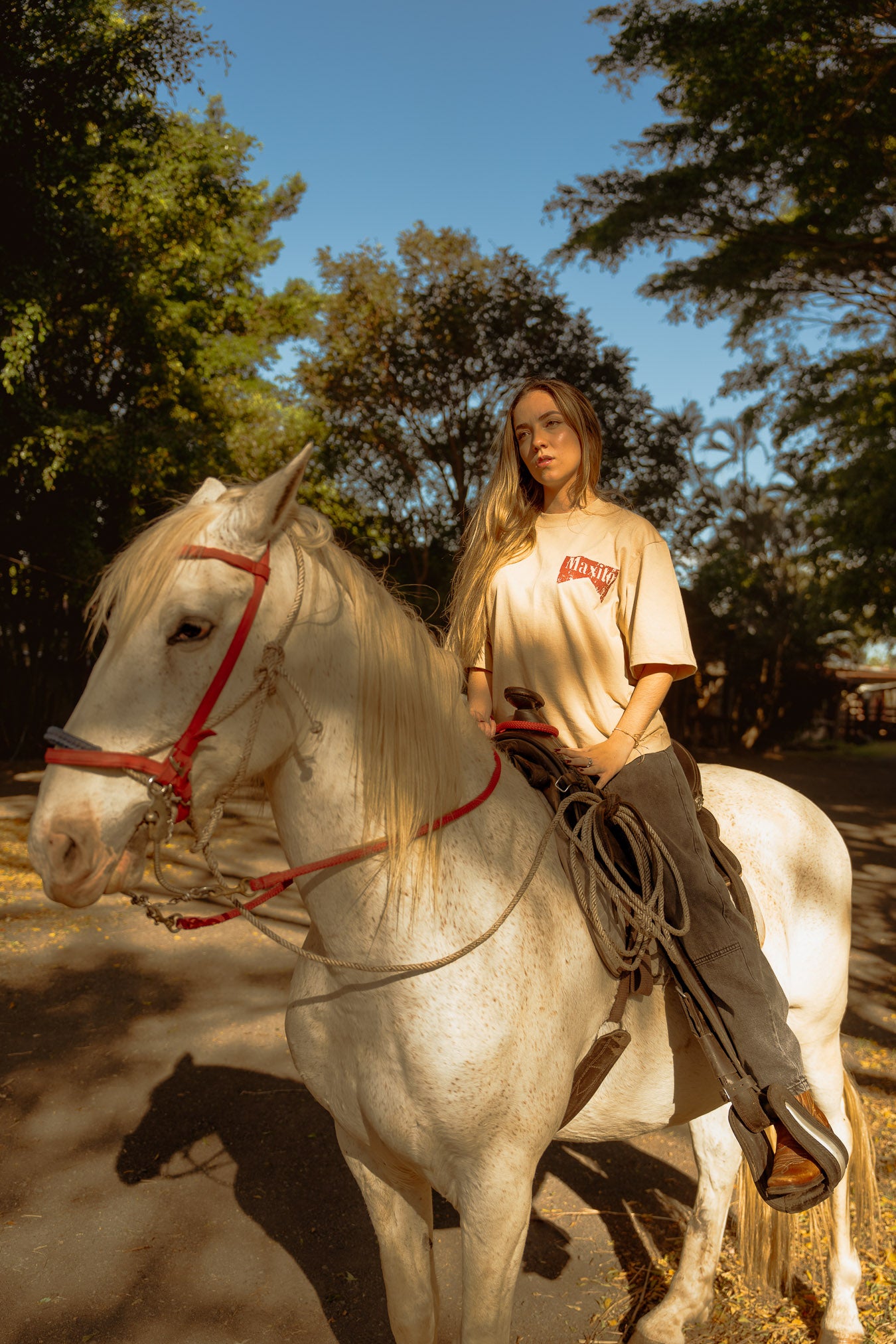 Retro Mustang T-Shirt Beige