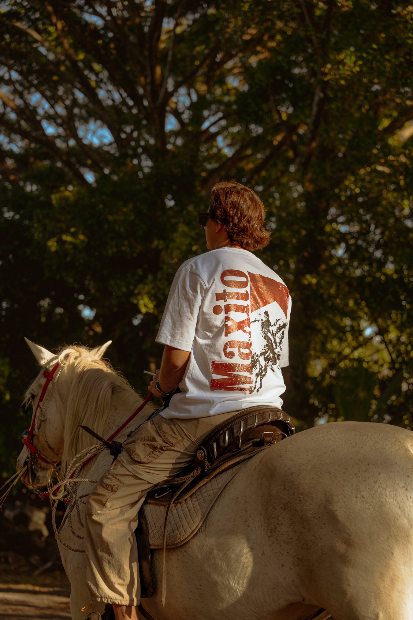 Retro Mustang T-Shirt Blanca